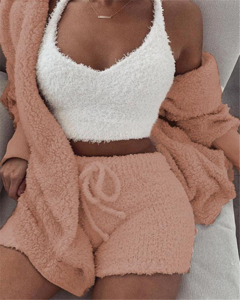 Ensemble cocooning trois pièces en maille douce - vue 4