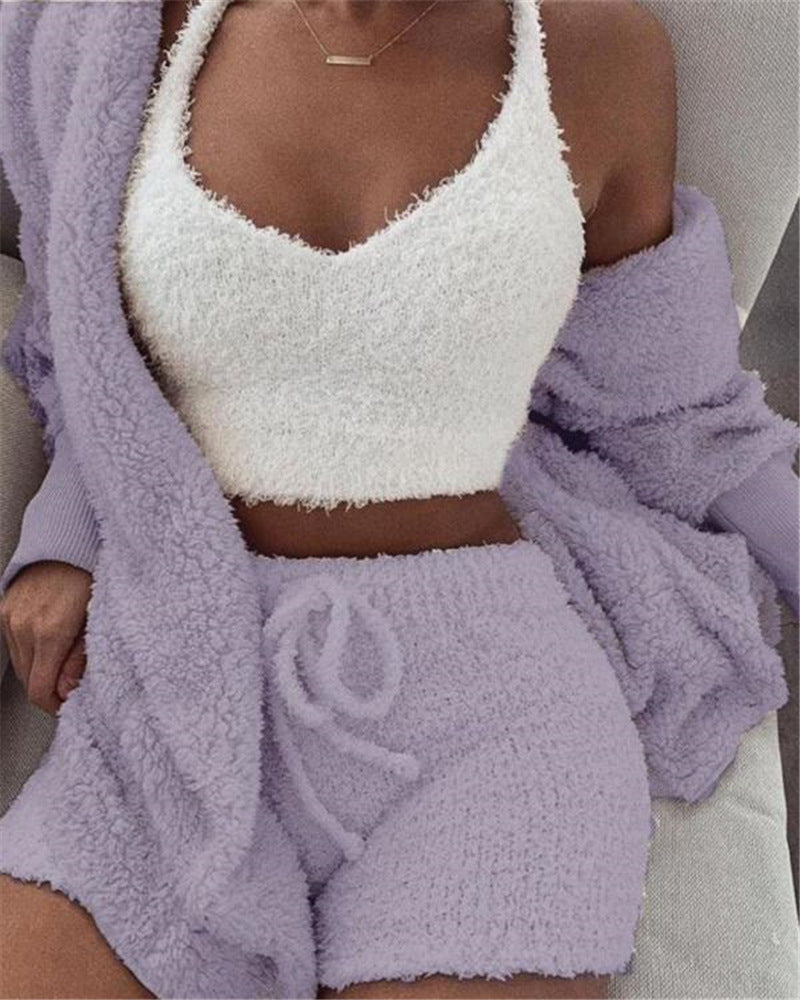 Ensemble cocooning trois pièces en maille douce - vue 5