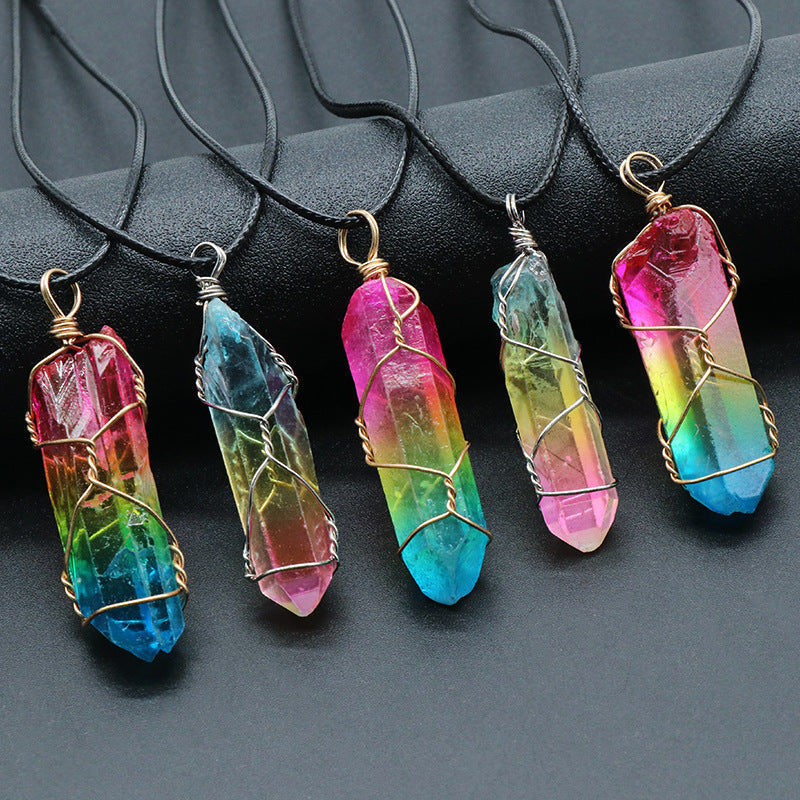 Collier pendentif en cristal naturel - vue 5