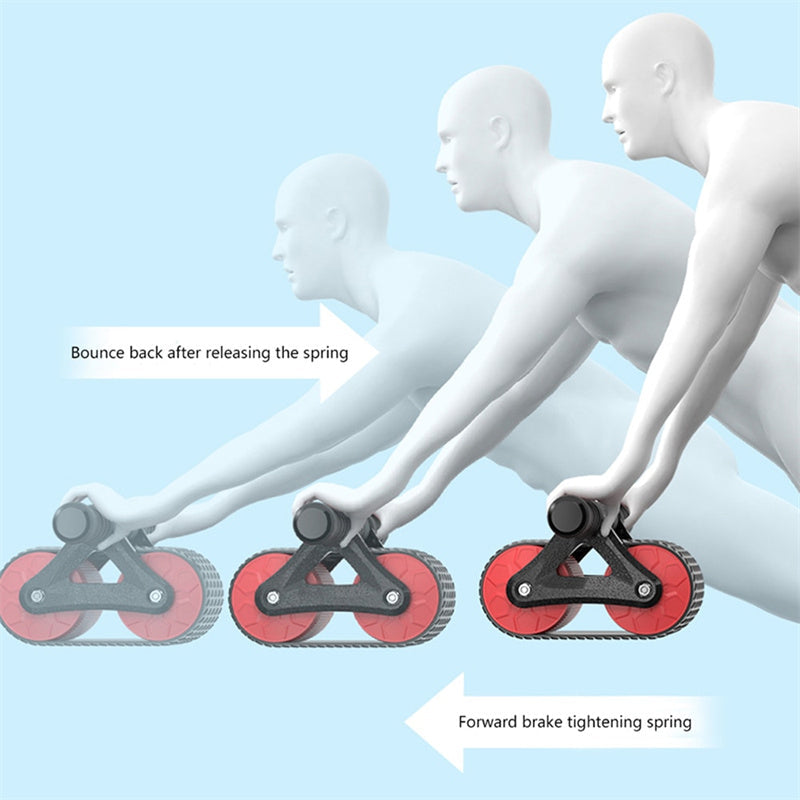 Dual-wheel ab roller with assisted return - view 4