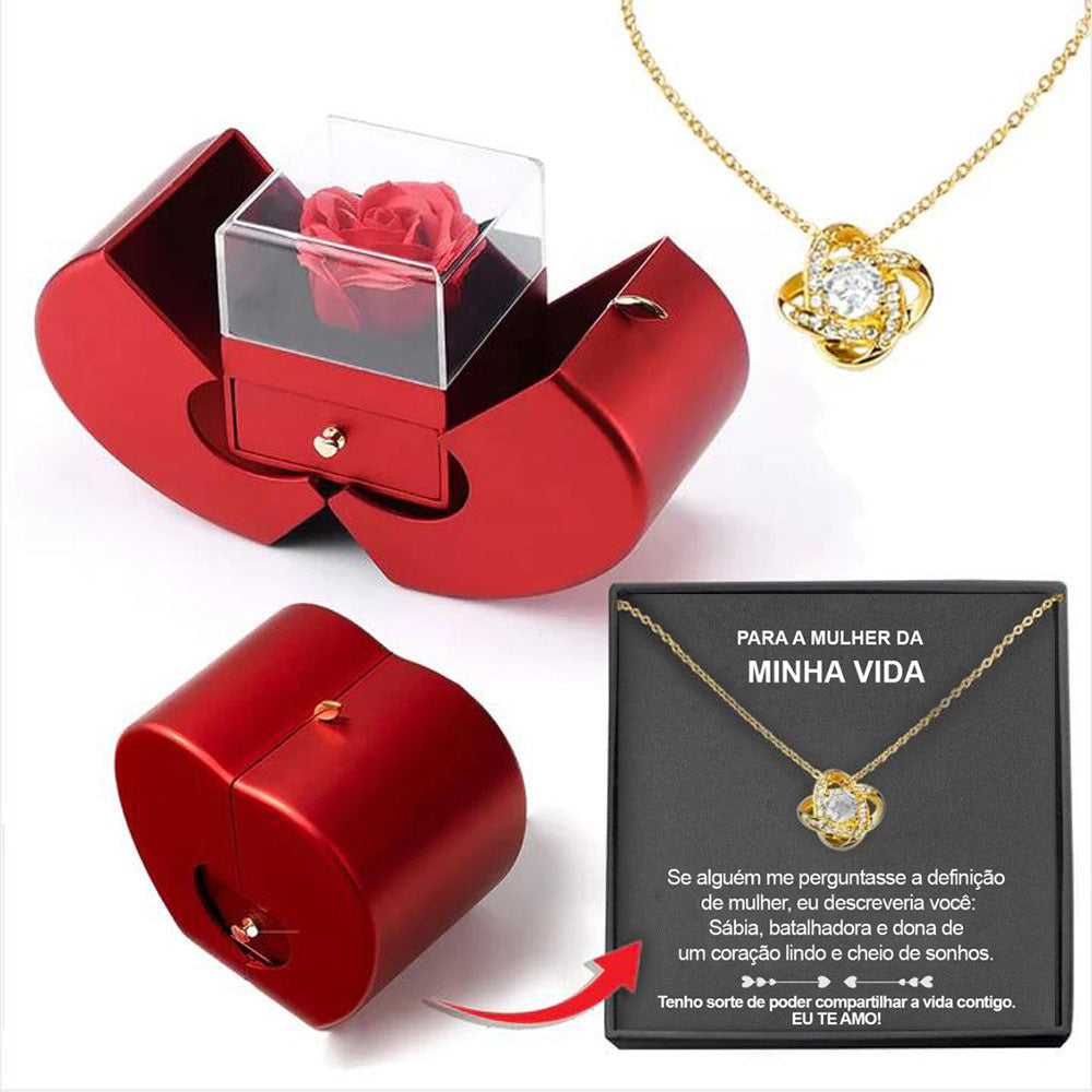Coffret rose éternelle et collier cœur - vue 16