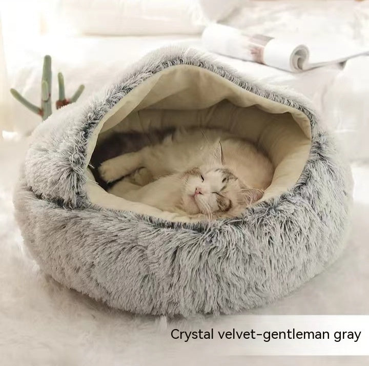 Soft cocoon bed for cats and small dogs - view 4