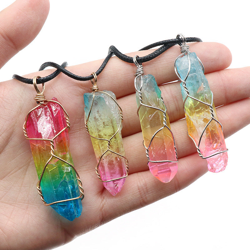 Collier pendentif en cristal naturel - vue 3