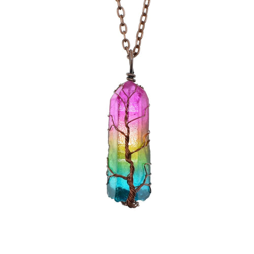 Natural crystal pendant necklace - view 2