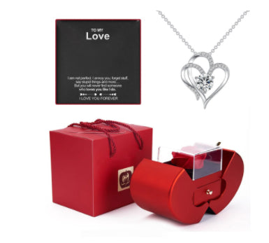 Coffret rose éternelle et collier cœur - vue 17