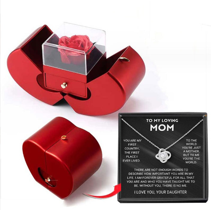 Coffret rose éternelle et collier cœur - vue 13