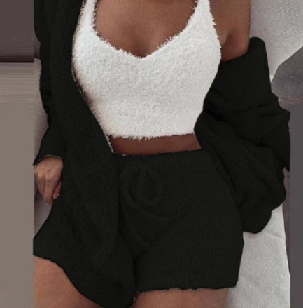 Ensemble cocooning trois pièces en maille douce - vue 3