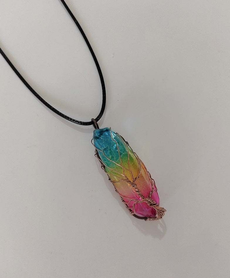 Collier pendentif en cristal naturel - vue 8