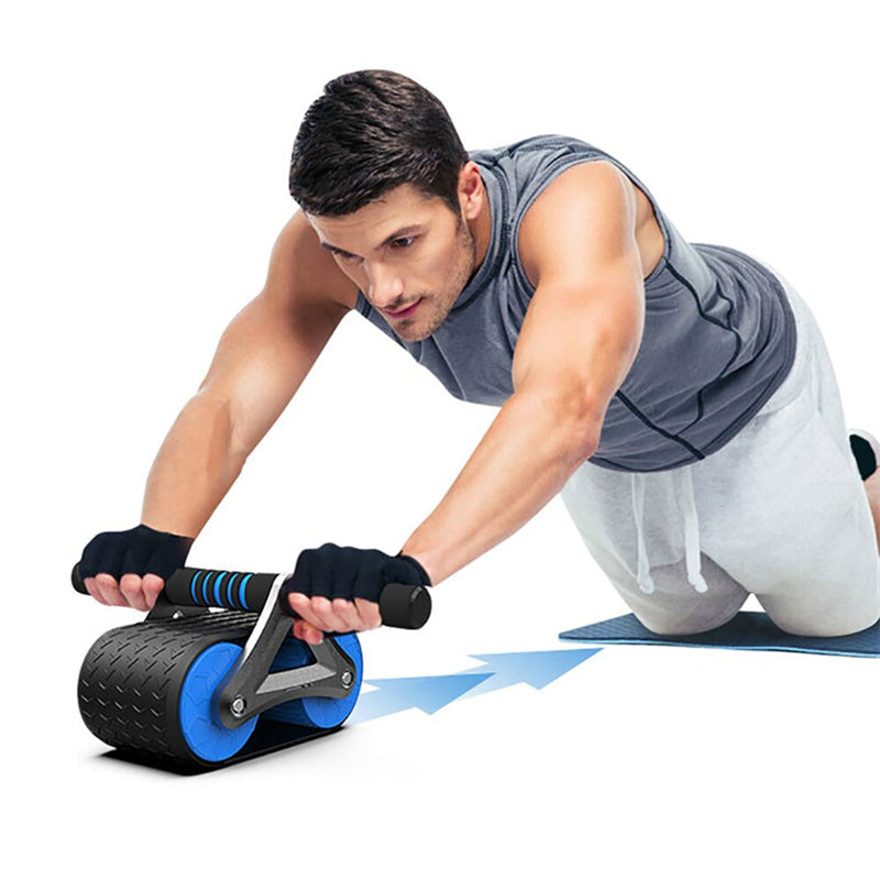 Dual-wheel ab roller with assisted return - view 2