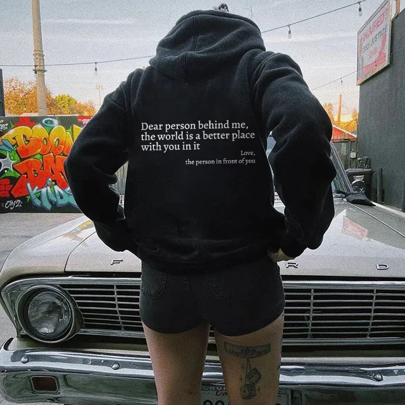Sweat à capuche unisexe avec message positif - vue 2