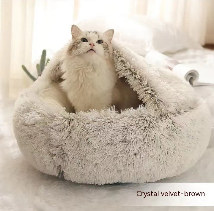 Soft cocoon bed for cats and small dogs - view 2