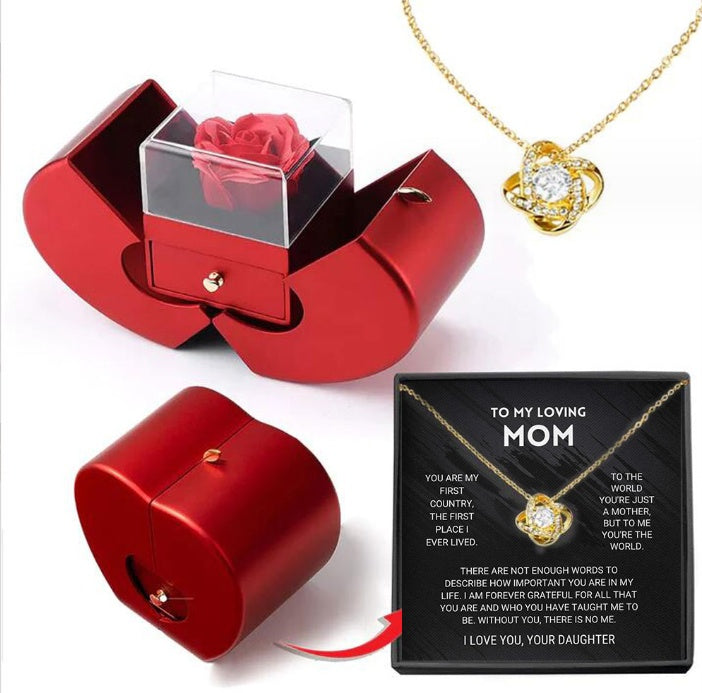 Coffret rose éternelle et collier cœur - vue 12