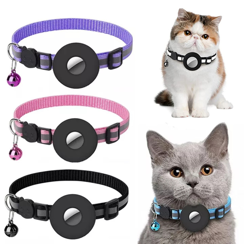 Collier réfléchissant avec étui AirTag pour chien et chat - vue 1