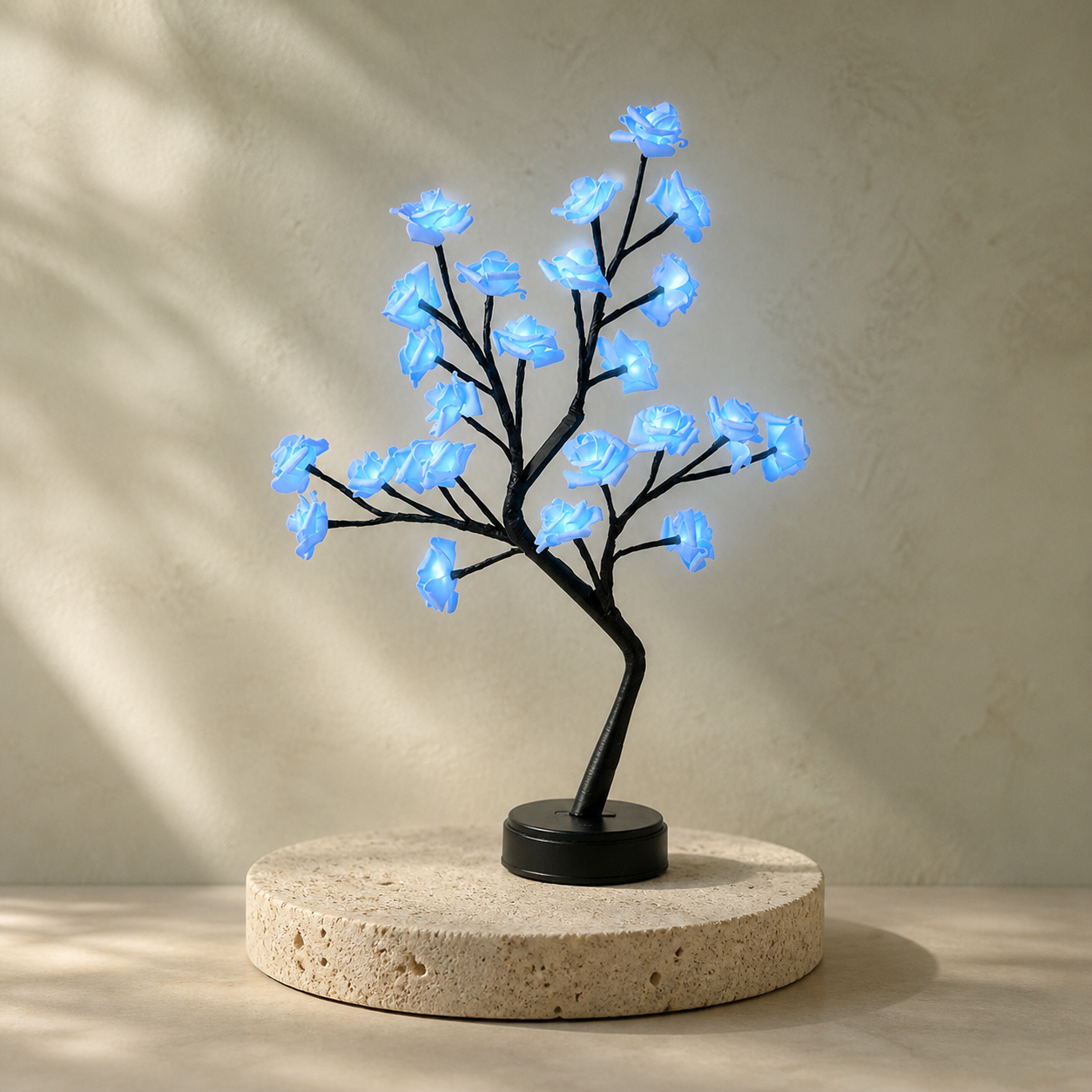 Arbre lumineux à roses LED USB – Bleu
