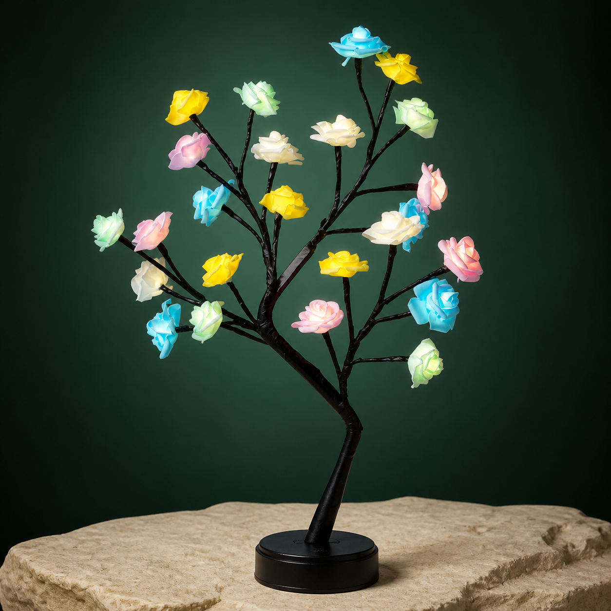 Arbre lumineux à roses LED – Multicolore 4 couleurs