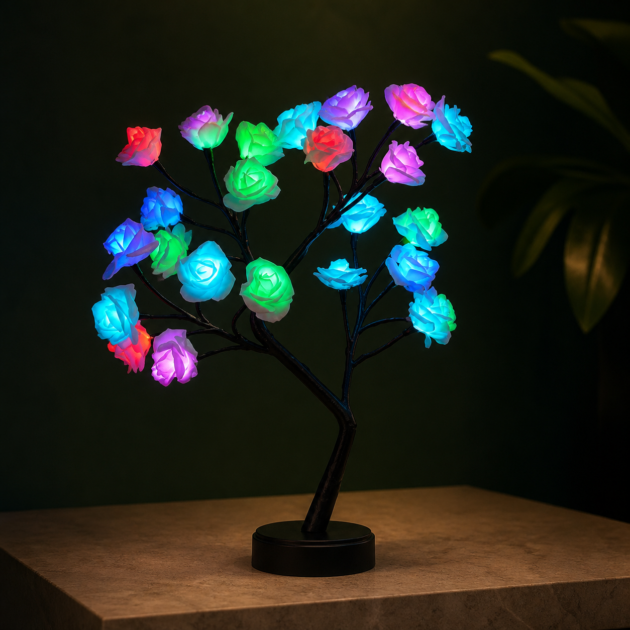 Arbre lumineux à roses LED – Multicolore RGB