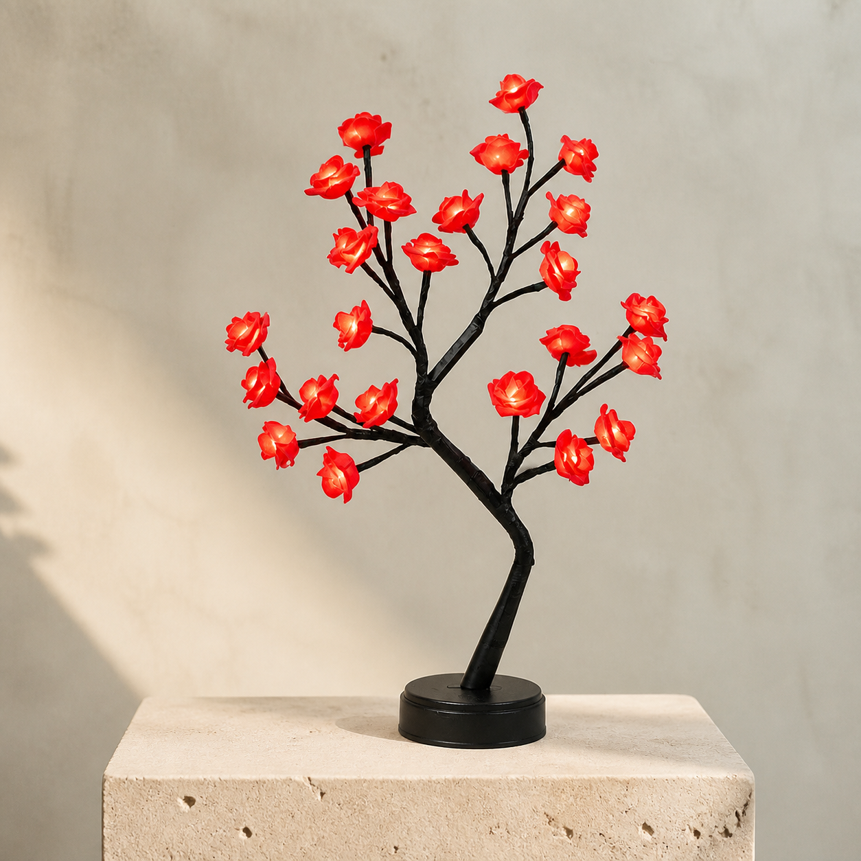 Arbre lumineux à roses LED USB – Rouge