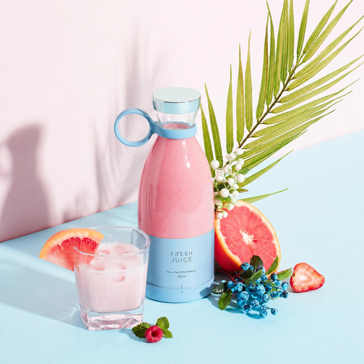Blender portable rechargeable 380 ml bleu