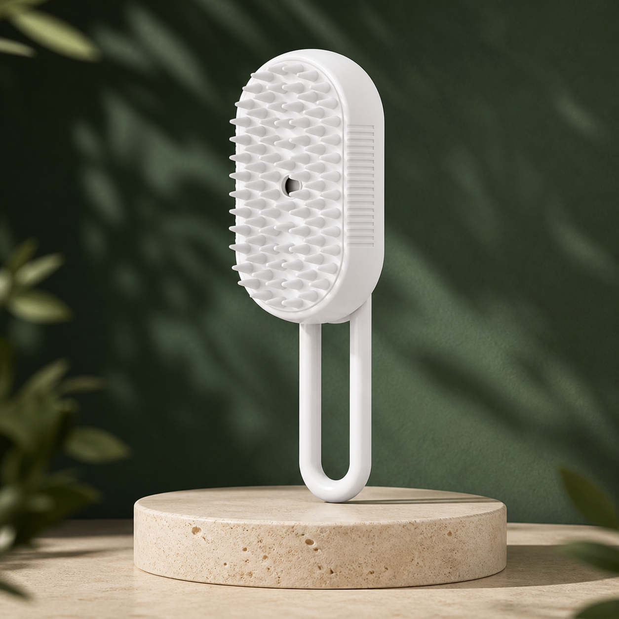 Brosse brumisatrice pour chat – Blanc porcelaine