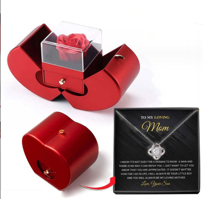 Coffret rose éternelle et collier cœur - vue 14