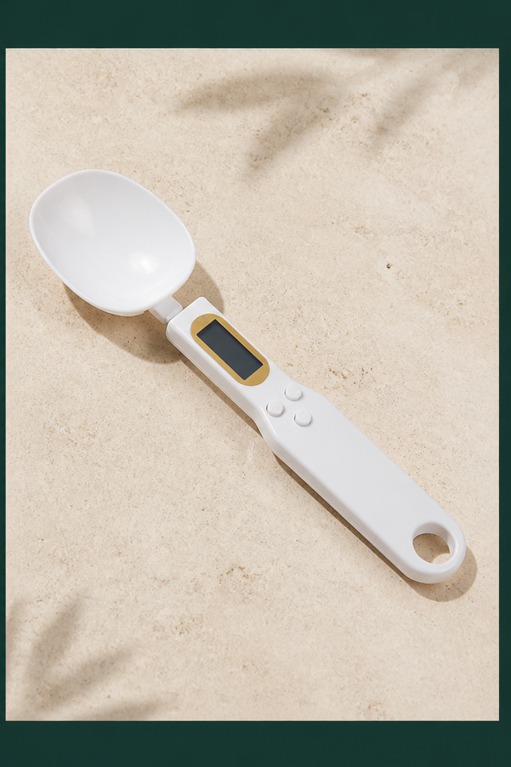Cuillère doseuse numérique avec écran LCD – coloris Blanc