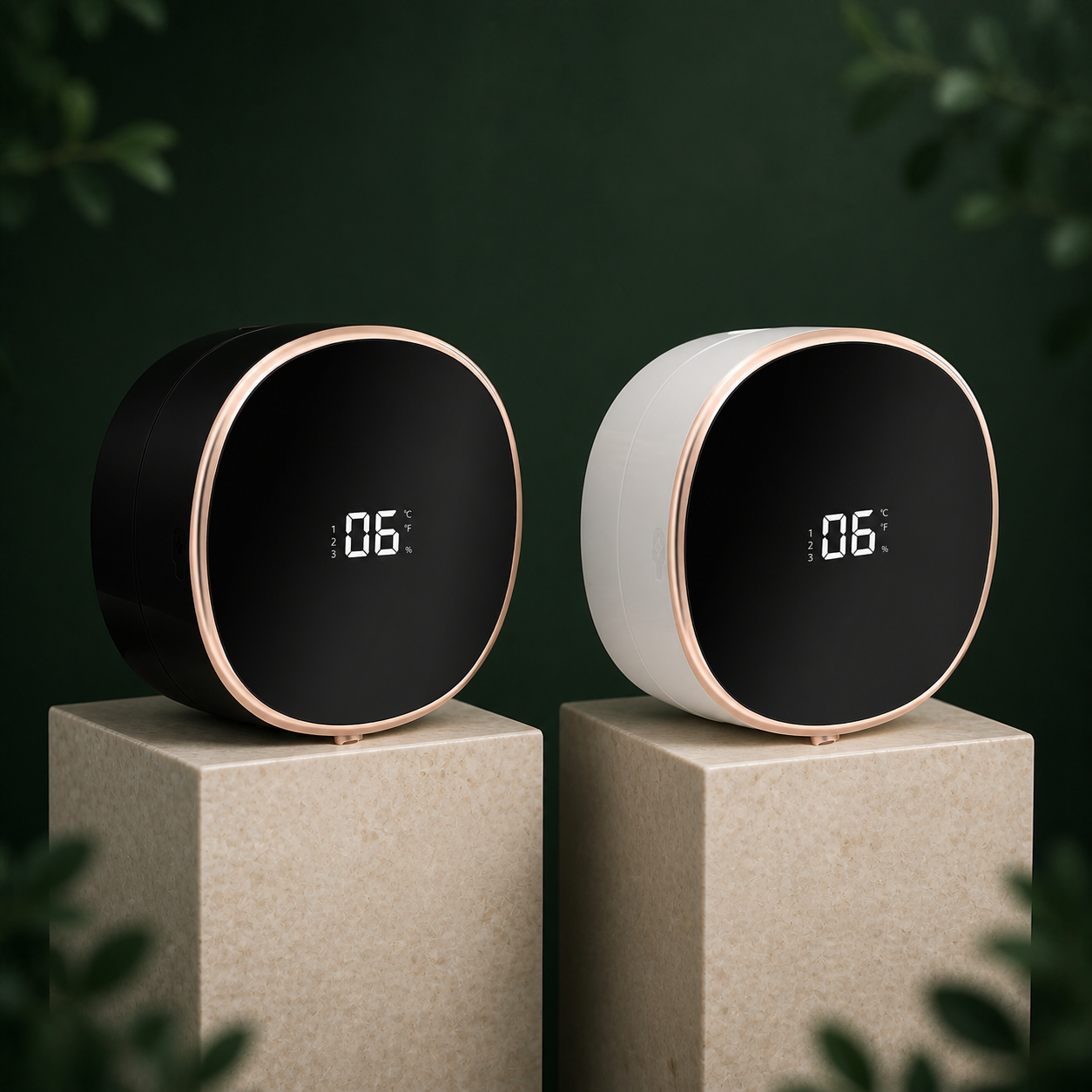 Distributeurs automatiques de savon mousse noir et blanc