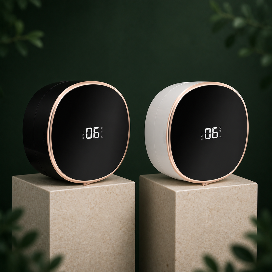 Distributeurs automatiques de savon mousse noir et blanc