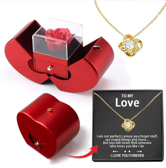 Coffret rose éternelle et collier cœur - vue 11