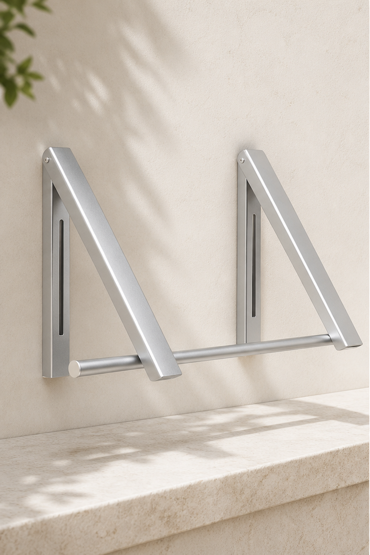 Étendoir mural pliable 80 cm – coloris Argenté