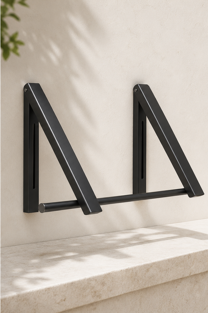 Étendoir mural pliable 80 cm – coloris Noir