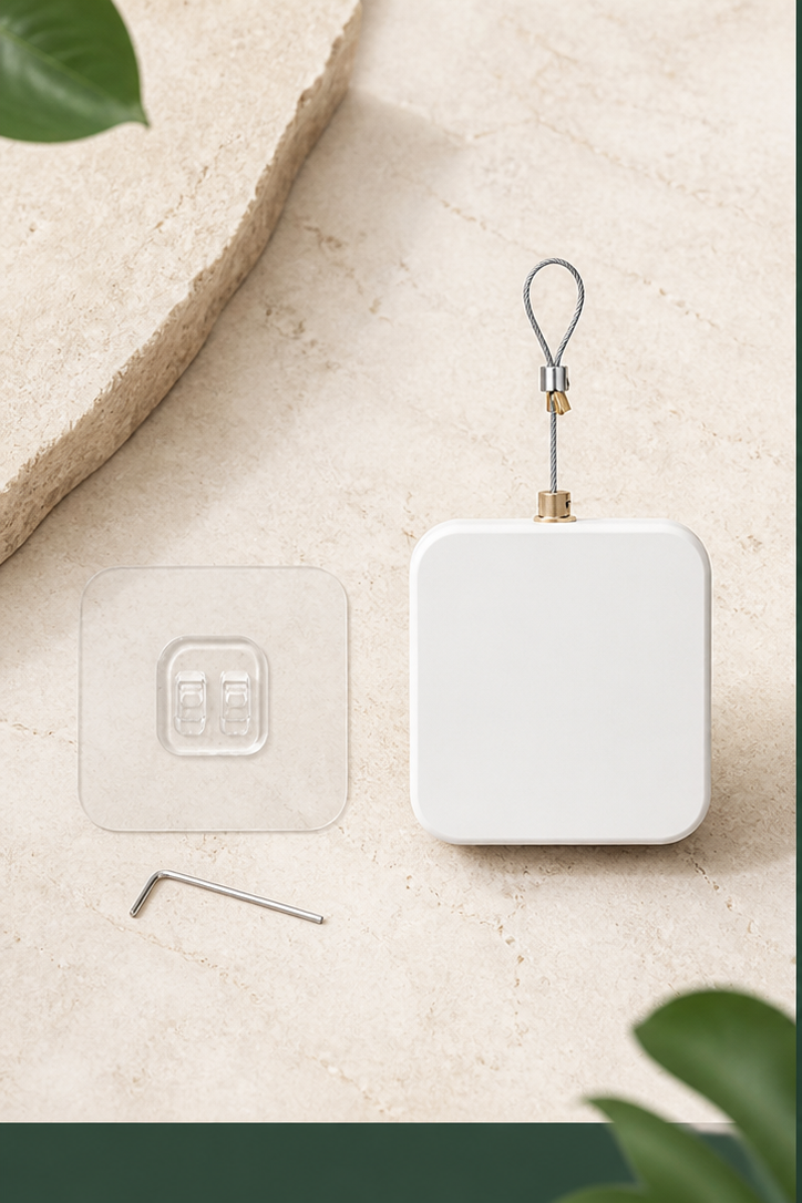 Ferme-porte automatique compact, coloris Blanc, photographie Olvyra