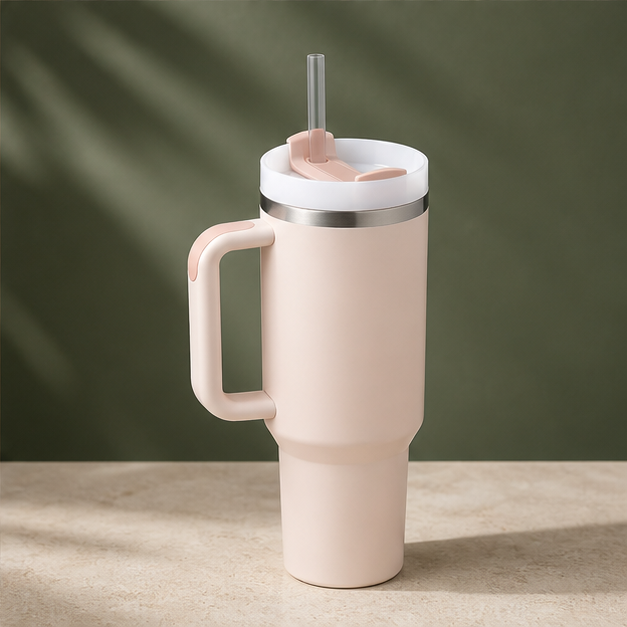 Gobelet isotherme 1,2 L avec poignée – coloris Rose quartz