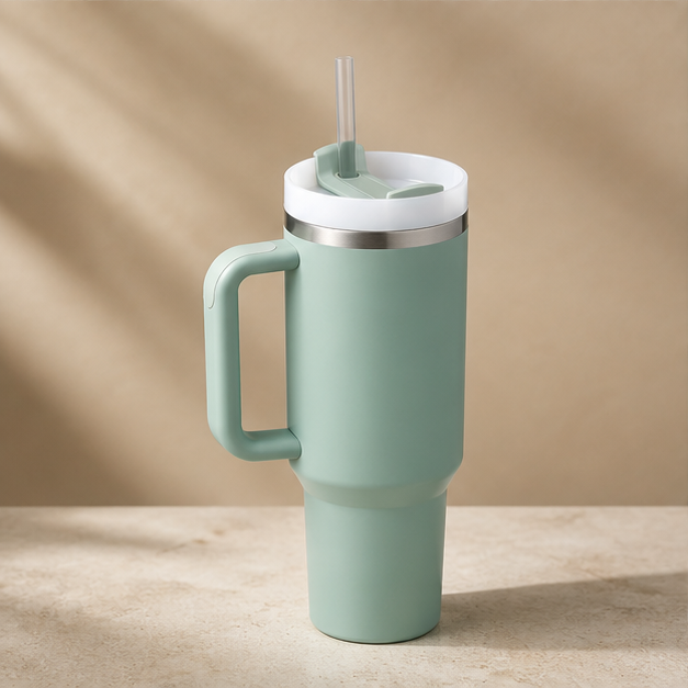 Gobelet isotherme 1,2 L avec poignée – coloris Vert eucalyptus