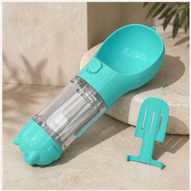 Gourde de voyage pour chien 300 ml, coloris Bleu, photographie Olvyra