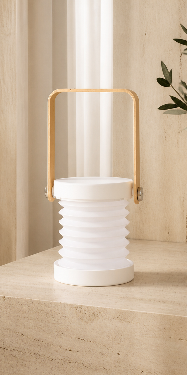 Lampe tactile pliable rechargeable, coloris Blanc, photographie Olvyra
