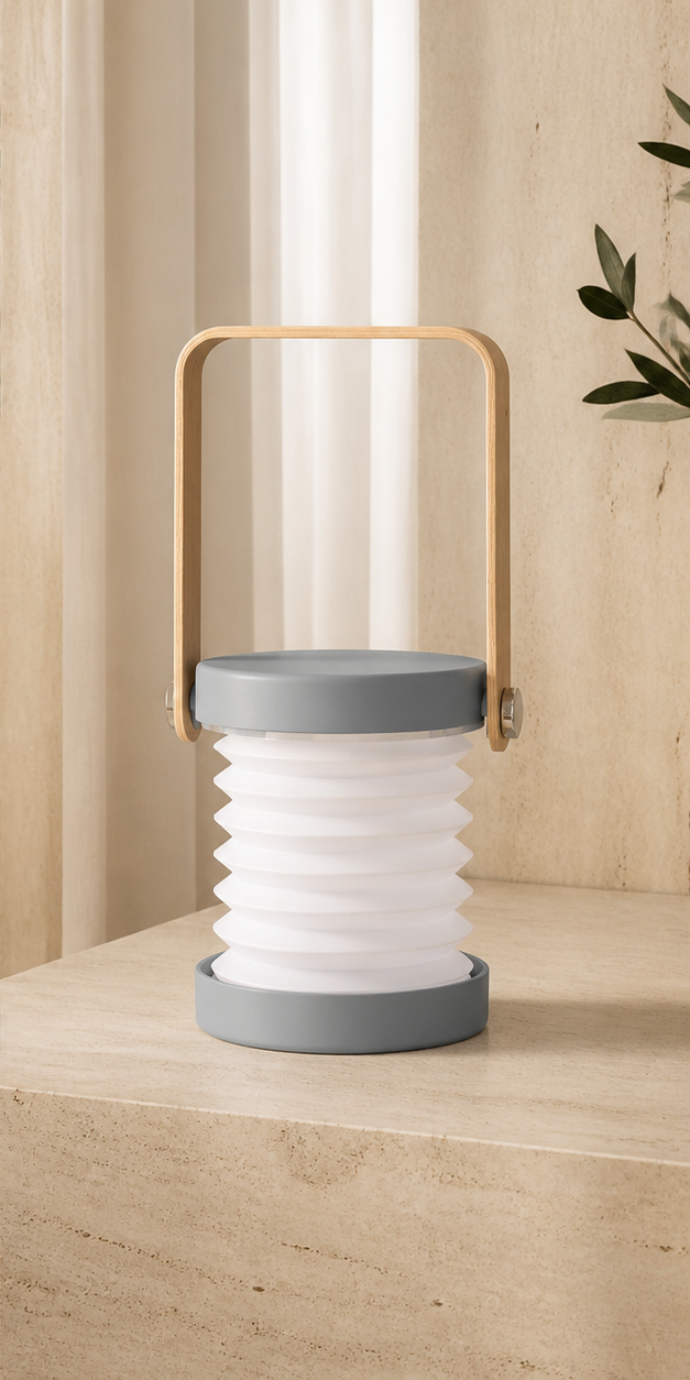 Lampe tactile pliable rechargeable, coloris Gris, photographie Olvyra