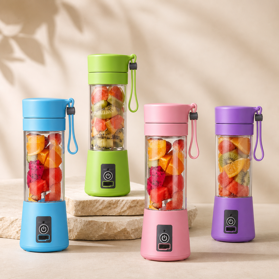 Mini blender nomade USB 380 ml Olvyra en bleu, vert, rose et violet