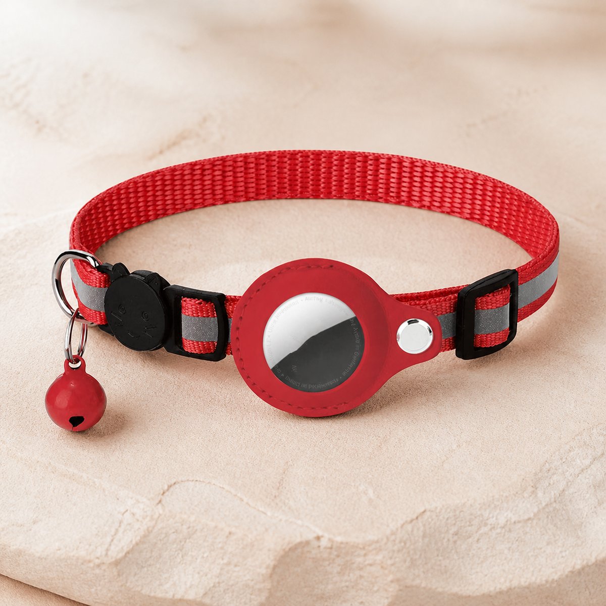 Collier réfléchissant avec étui AirTag pour chien et chat