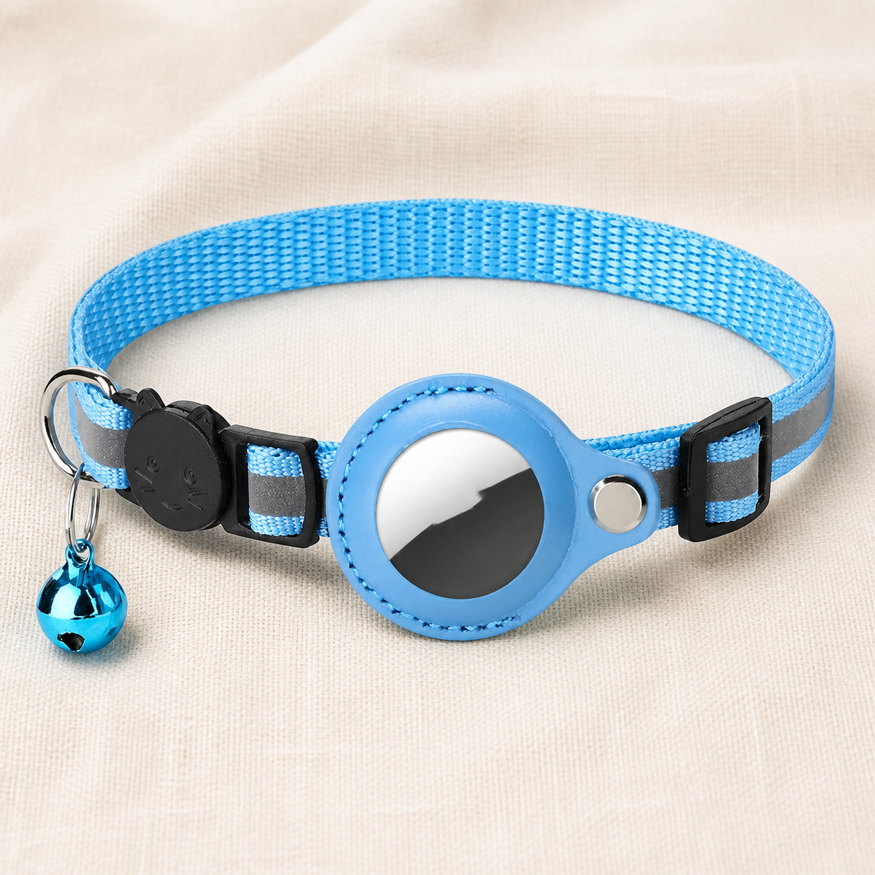 Collier réfléchissant avec étui AirTag pour chien et chat