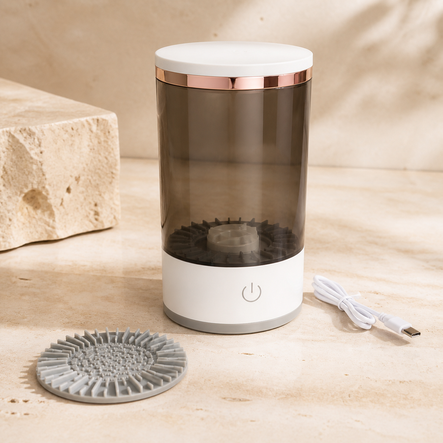 nettoyeur électrique pinceaux maquillage Olvyra – Gris et blanc / USB