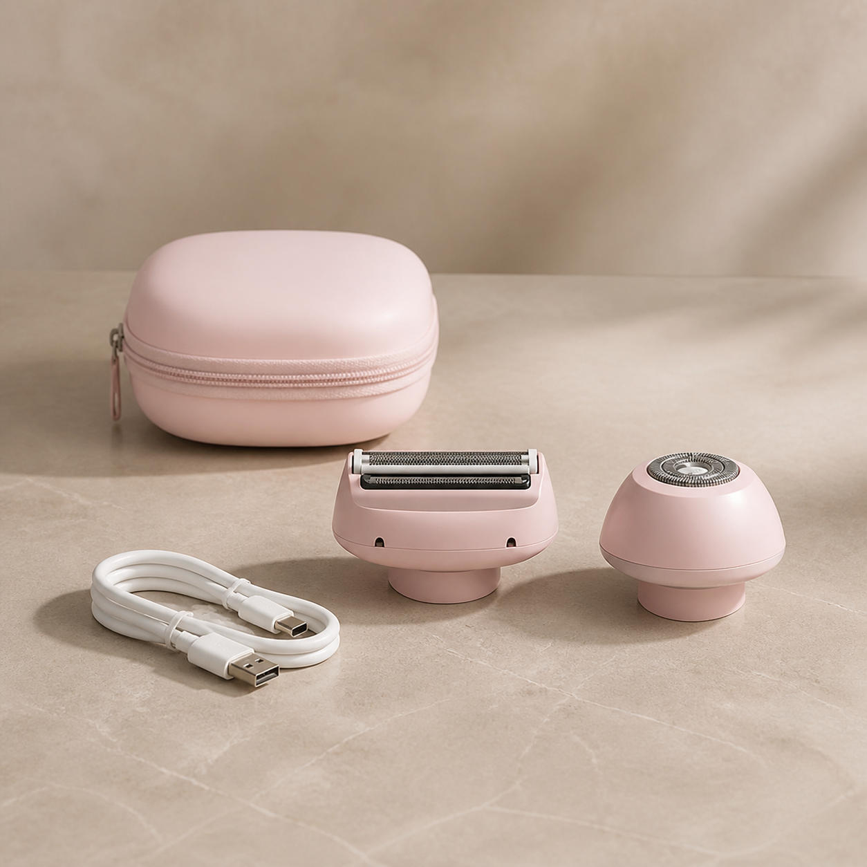rasoir électrique femme 2-en-1 Olvyra – Rose – coffret / USB