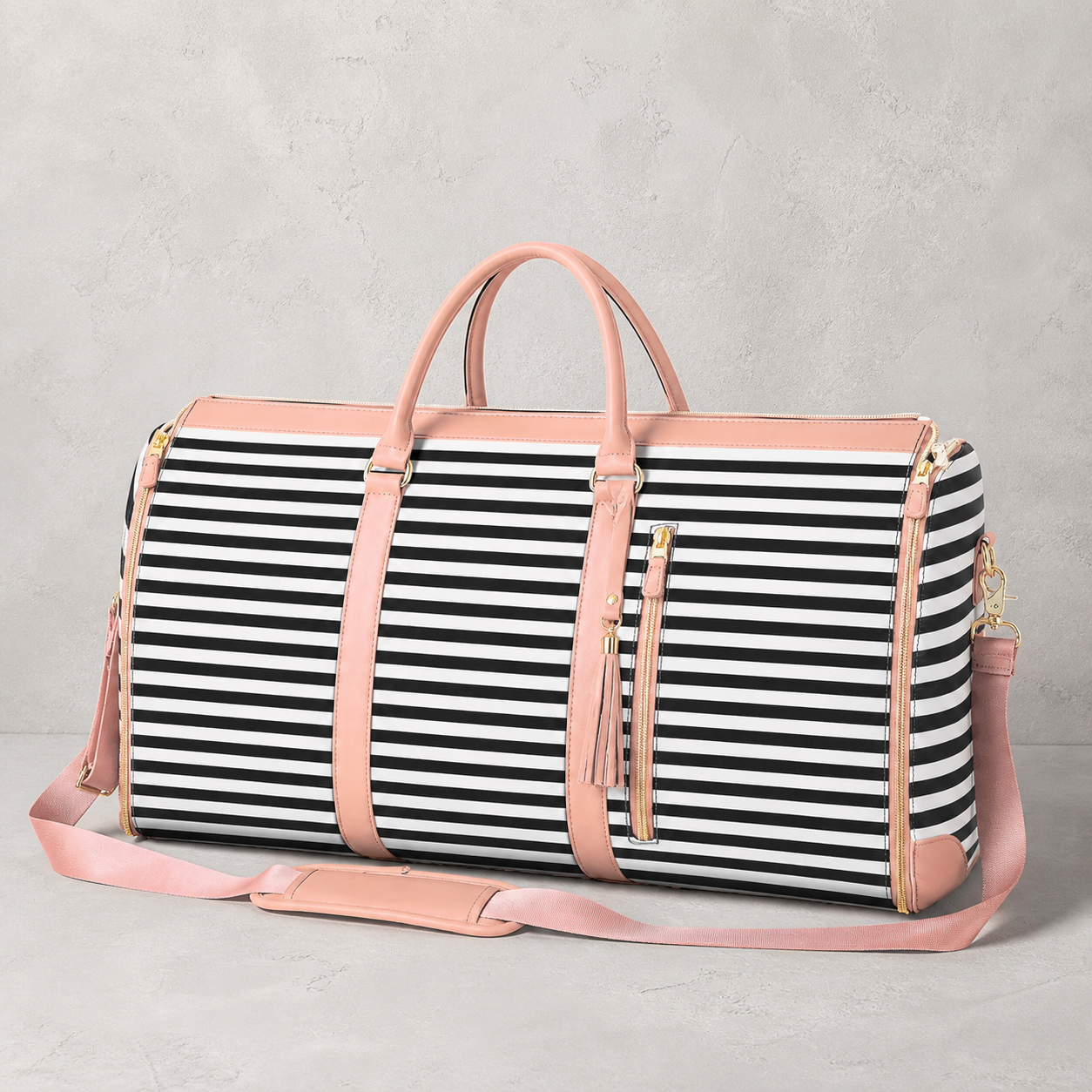 sac de voyage convertible Olvyra – Modèle B – noir rayé