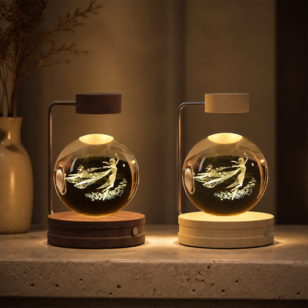3D crystal decorative lamp — warm light