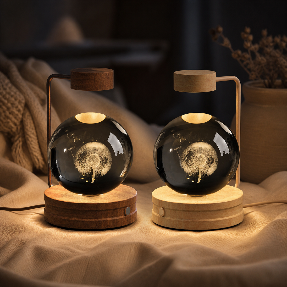 3D crystal decorative lamp — warm light