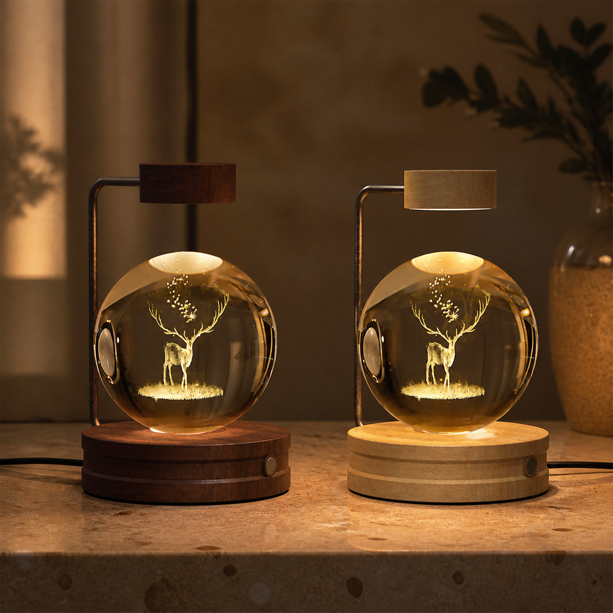 3D crystal decorative lamp — warm light