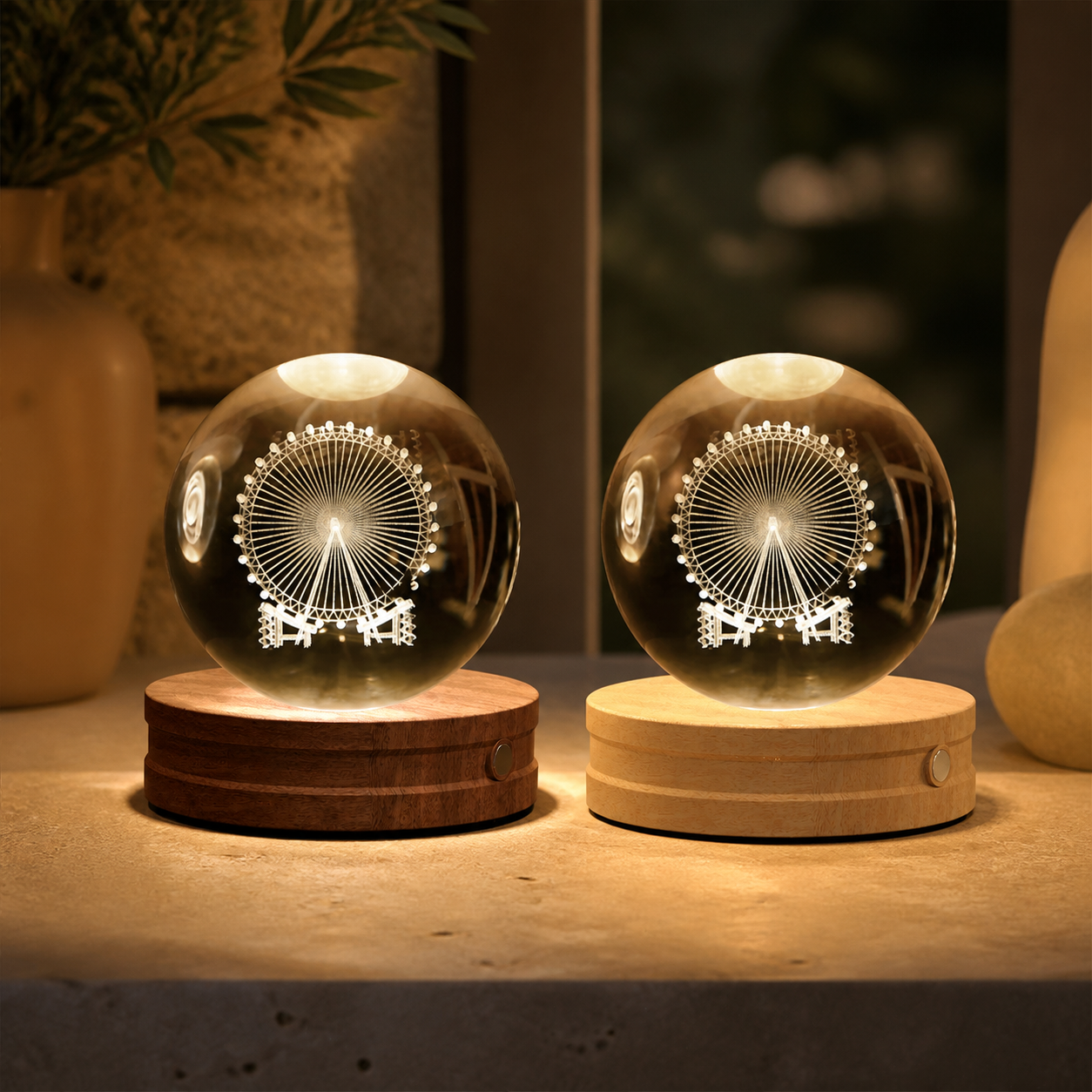 3D crystal decorative lamp — warm light