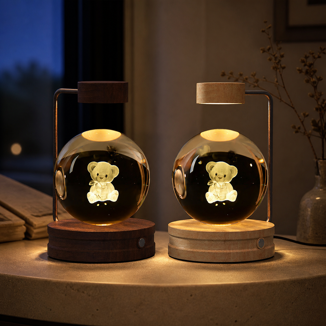 3D crystal decorative lamp — warm light