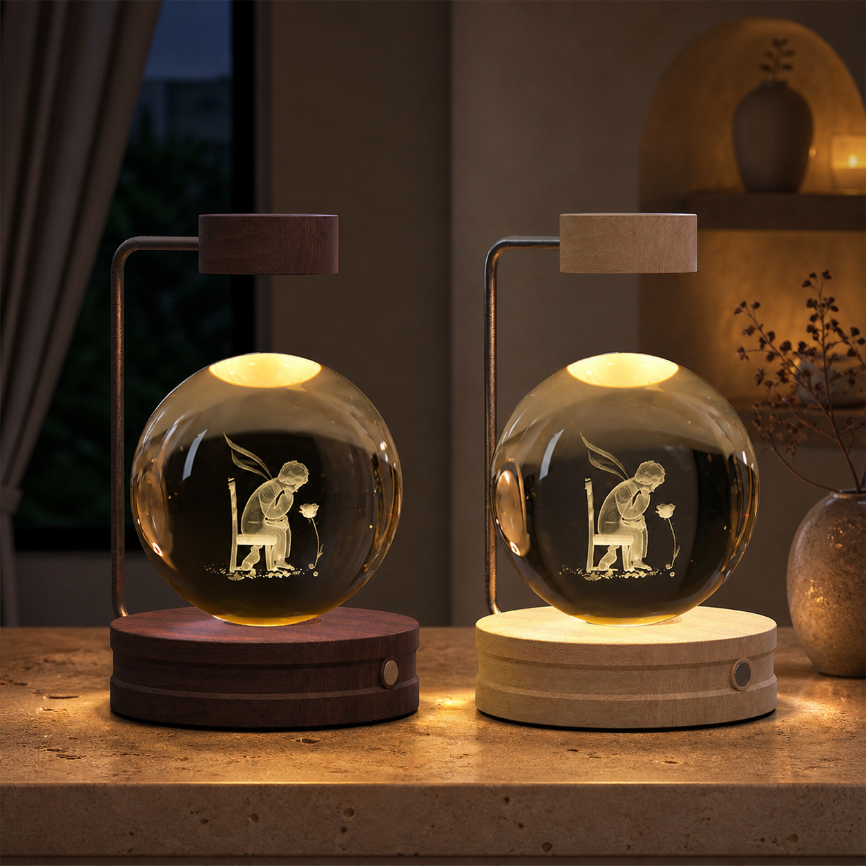 3D crystal decorative lamp — warm light