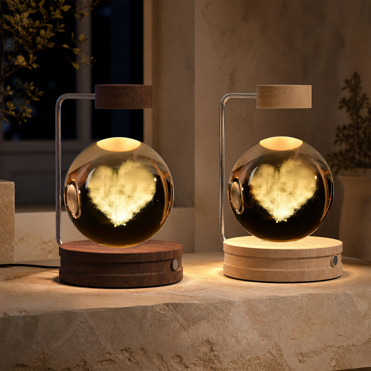 3D crystal decorative lamp — warm light