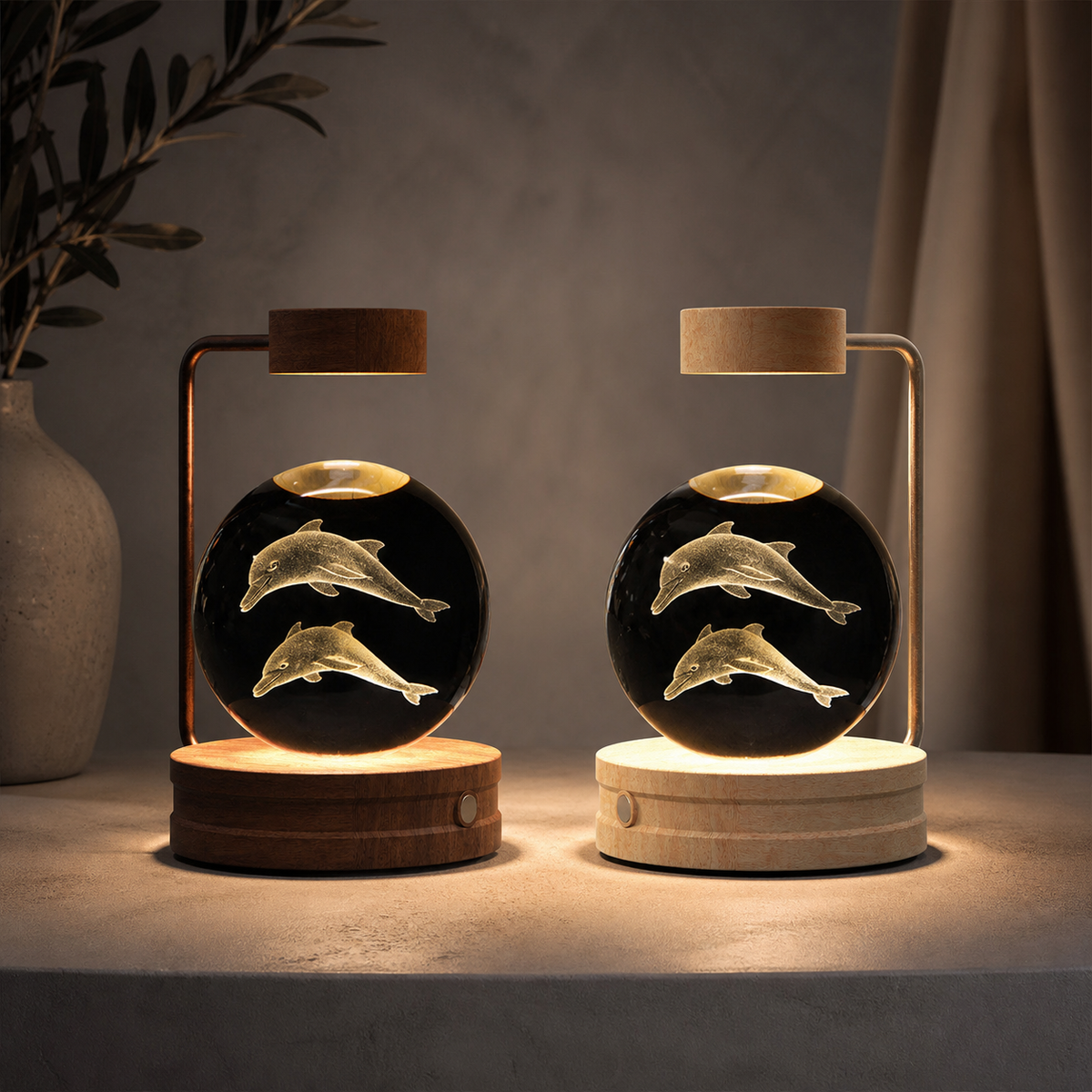 3D crystal decorative lamp — warm light